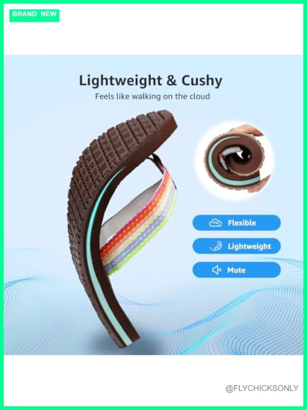 Arch Support Flip Flops Thong Sandals Yoga Mat Sole Quick Dry Beach Shower Pool